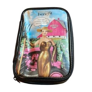 Benefit San Francisco Farms Zipper Bag Phone Cosmetics Makeup Mini Purse Clutch